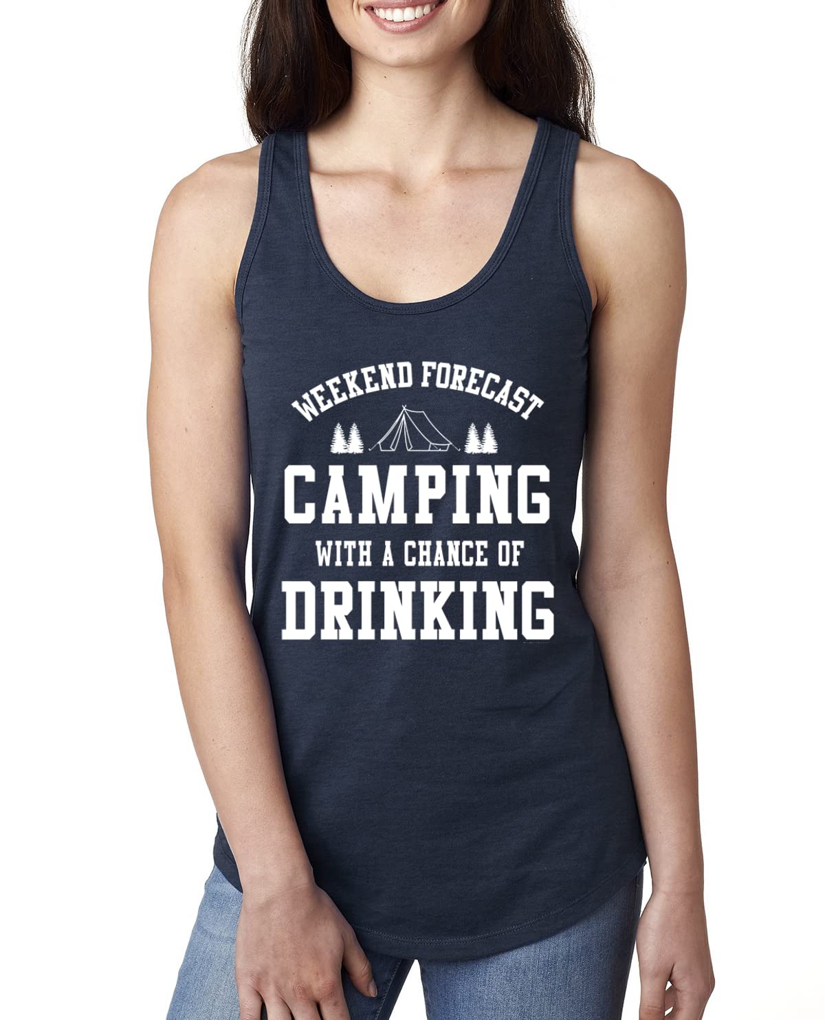 Funny Camping Drinking Ladies Racerback Tank Top - Perfect for Outdoor Adventures, Girls' Trips & Summer Parties