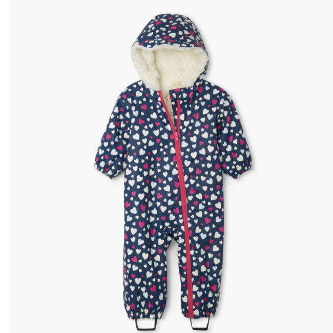 Hatley Confetti Hearts Sherpa Lined Color Changing Baby Bundler - Cozy Winter Wear for Infants & Toddlers, Perfect for Outdoor Adventures & Family Photos
