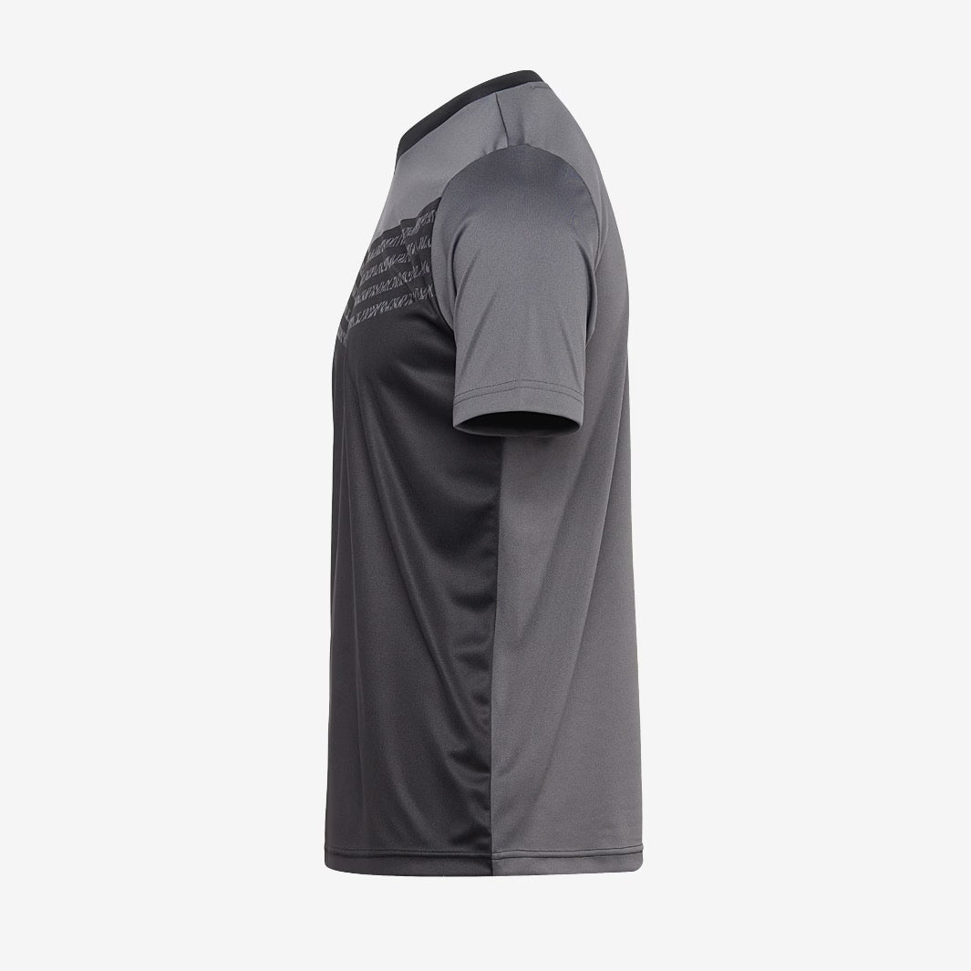 Flare SS Football Shirt - Charcoal & Black - Breathable Performance Jersey for Men's Soccer, Training & Match Play