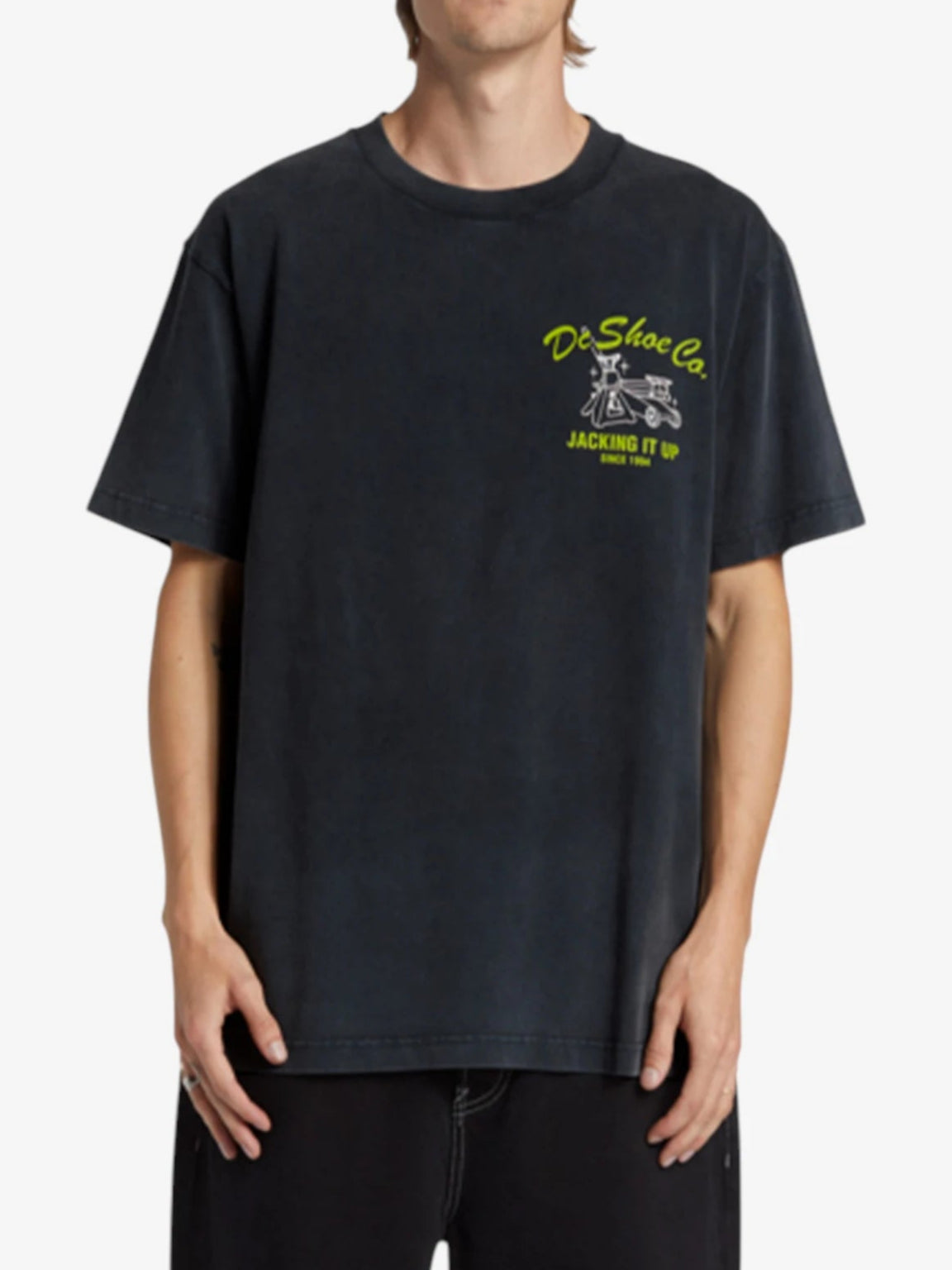 DC Star Parts and Service Black T-Shirt - Men's Graphic Tee for Casual Wear, Street Style & Fan Merchandise