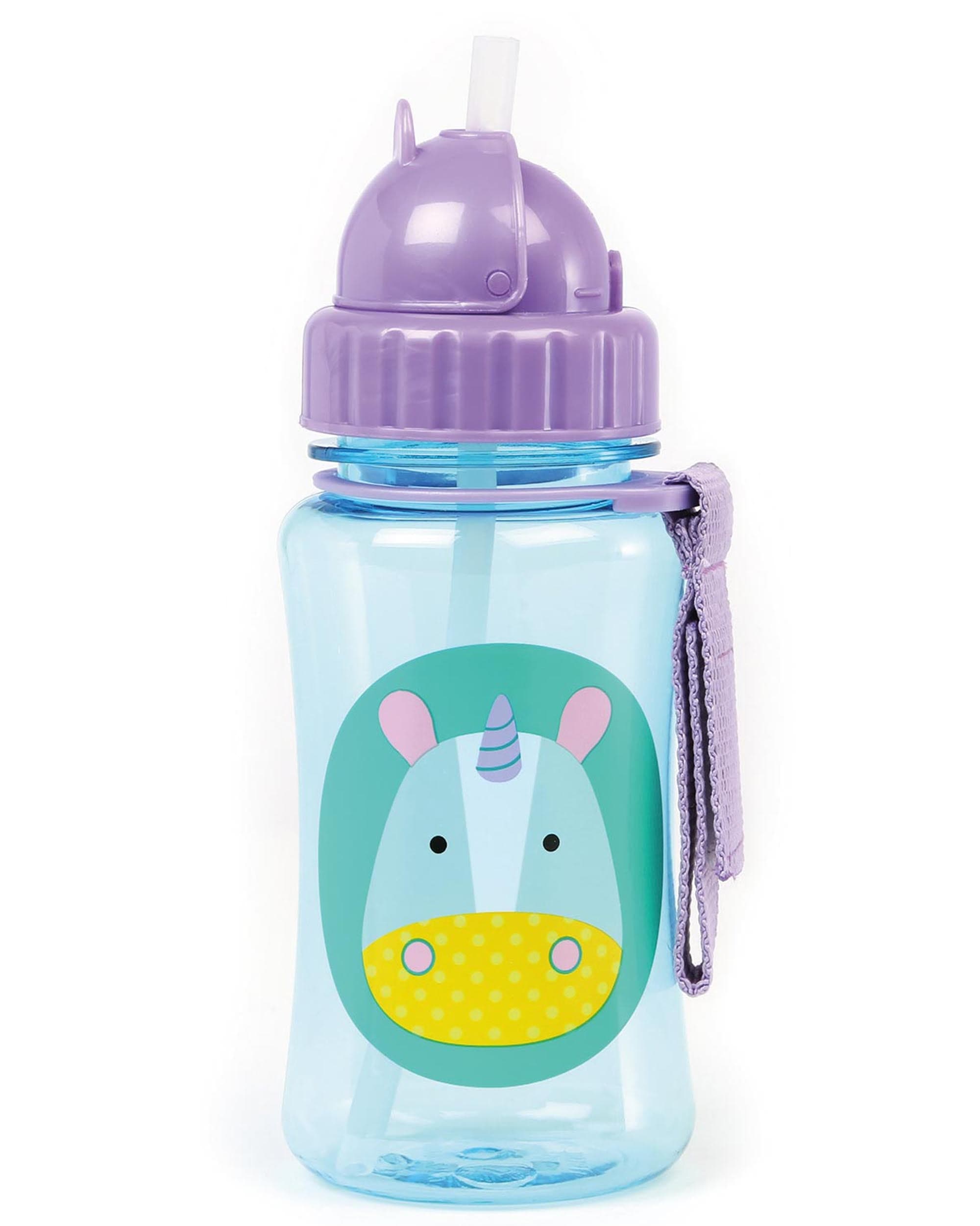Skip Hop Zoo Straw Bottle - Insulated Stainless Steel Kids Water Bottle with Leak-Proof Lid, BPA-Free for School, Travel & Outdoor Activities
