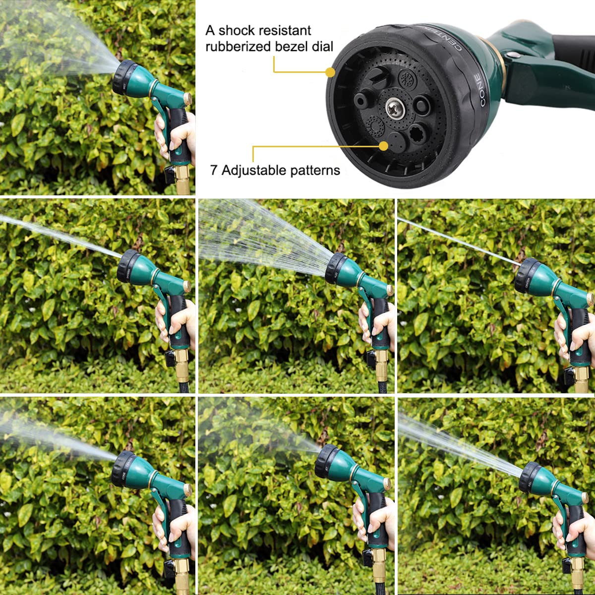 FANHAO Heavy Duty Garden Hose Nozzle & Tool Set - 8-Piece Outdoor Watering Kit with Spray Nozzle, Pruner, Trowel for Lawn, Garden, Flower Beds - Perfect for Watering Plants, Landscaping, Home Gardening