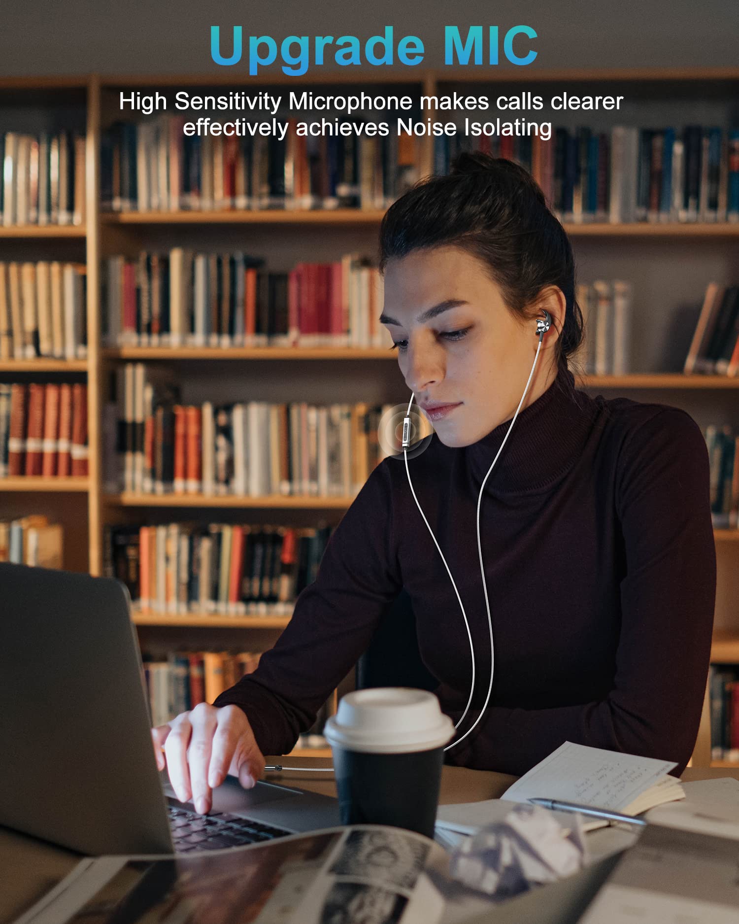 USB C Wired Headphones with Mic & Volume Control - Noise Isolation Stereo Earphones for iPhone 15/16/Pro/Max, Samsung Galaxy S24/S23/S22/S21/S20, Google Pixel 8/7a/6 - Perfect for Commuting, Gaming & Work Calls