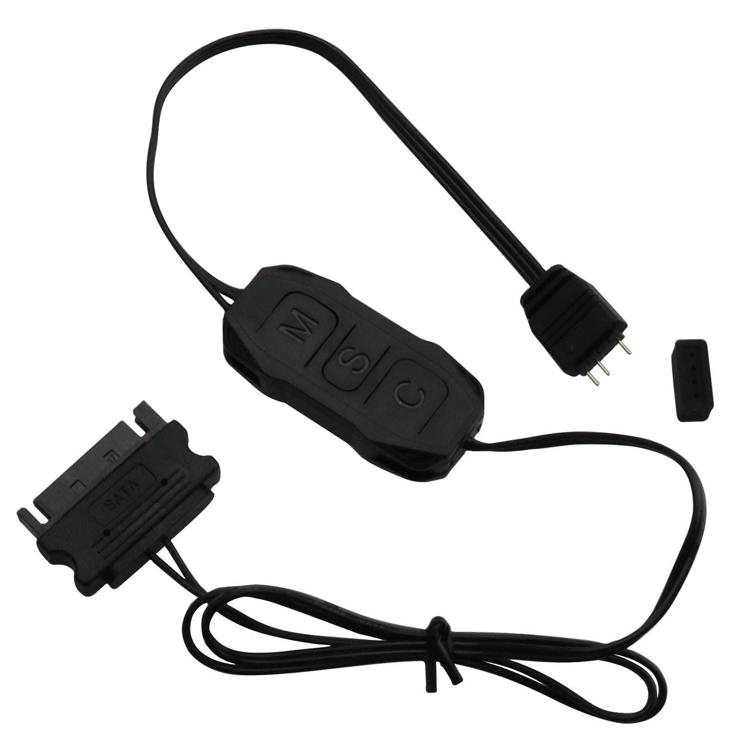ZCZQC ARGB LED Controller - 5V 3Pin Addressable RGB Hub with SATA Power & Remote for PC Case Lighting | Compatible with ASUS Aura Sync | Perfect for Gaming PC, Desktop Computer & DIY RGB Setup