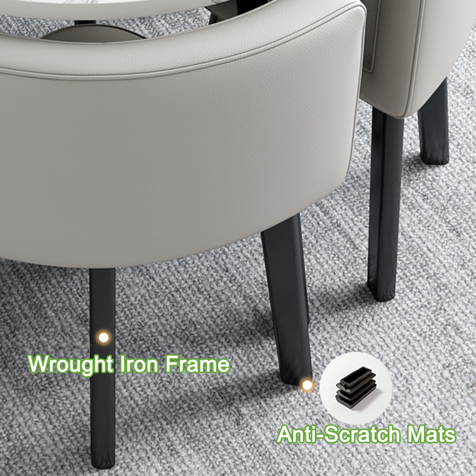 Light Gray Office Table and Chair Set - Space-Saving Conference & Dining Table with 4 Chairs for Meeting Rooms, Reception, and Negotiation - Ideal for Combination Office Spaces