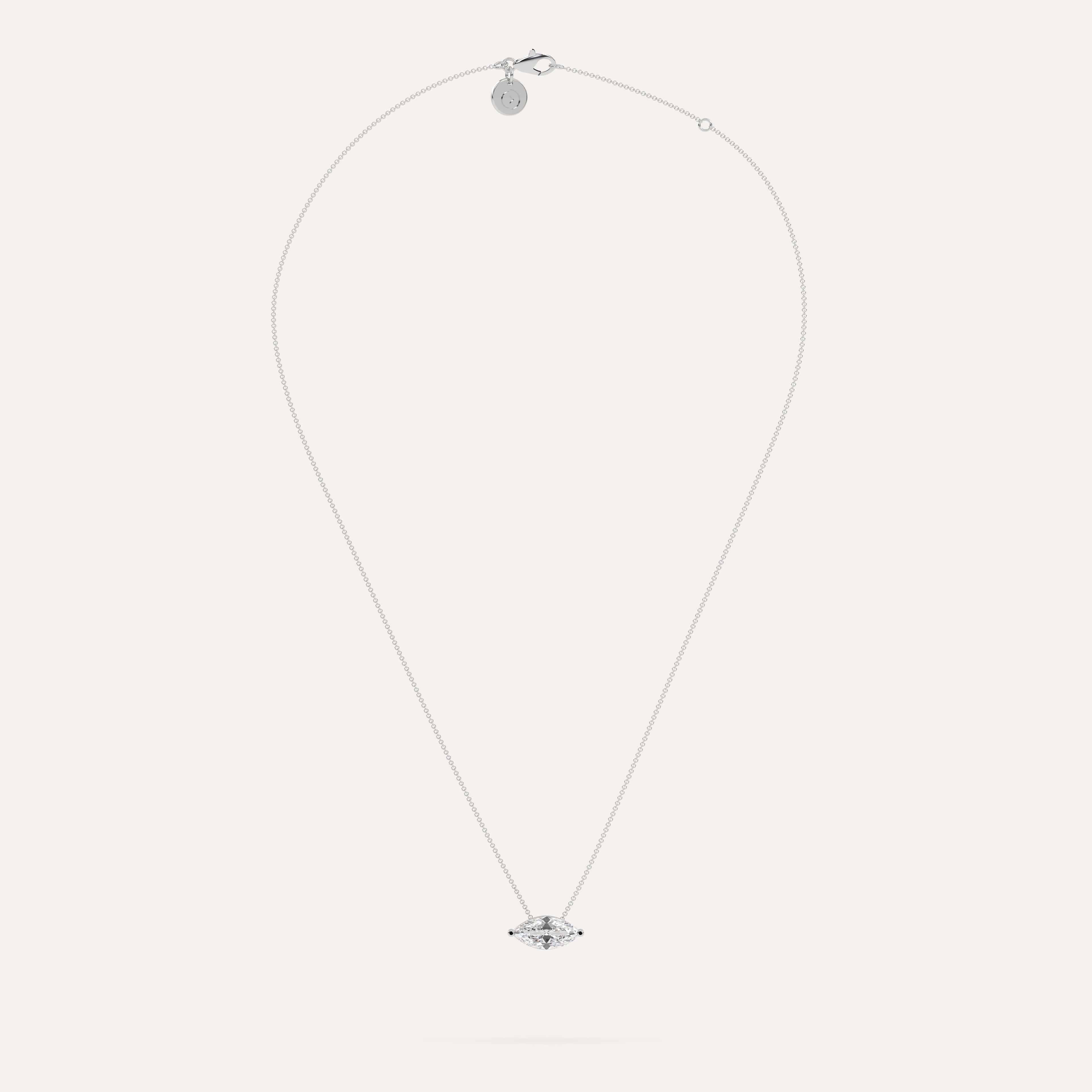 2 Carat Marquise Floating Diamond Necklace for Women - 14K White Gold Dainty Pendant Jewelry - Perfect for Anniversary, Wedding & Valentine's Day Gifts
