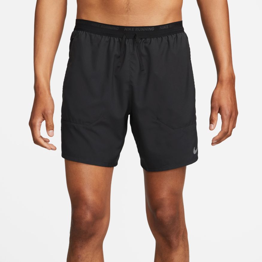 Men's Nike DRI-FIT Stride 7 2-in-1 Running Shorts with Liner - Black/Reflective Silver | Moisture-Wicking & Breathable for Gym, Jogging & Outdoor Sports