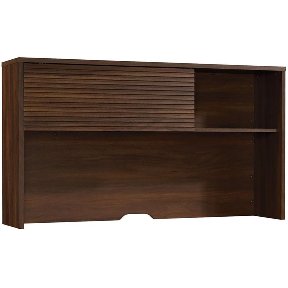UrbanPro Englewood Large Wooden Desk Hutch in Spiced Mahogany - Home Office Organizer with Storage Shelves for Workspace & Study Room