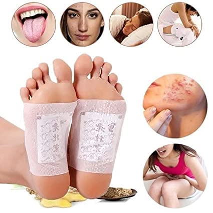 Krifa Enterprises Detox Foot Patches - Natural Pain-Free Foot Pads for Stress Relief & Better Sleep | Toxin Removal & Body Cleansing Kit | Pack of 10 Pads | Perfect for Nighttime Use, Relaxation & Wellness Routine