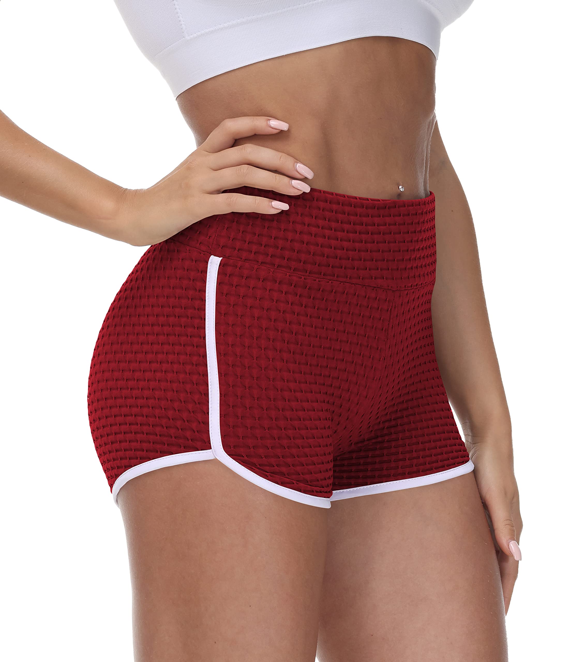 Cakulo Women's High Waist Booty Lifting Workout Shorts - Plus Size Stretchy Yoga Gym Dolphin Sports Shorts for TikTok, Running & Fitness