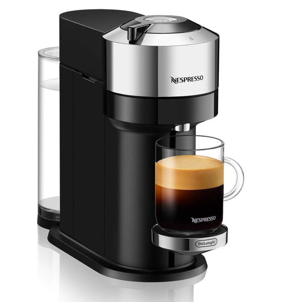 Original Coffee Maker NESPRESSO Vertuo Next Chrome ENV120 - Perfect for Home, Office & Gifting - Brews Espresso & Coffee with One-Touch Convenience
