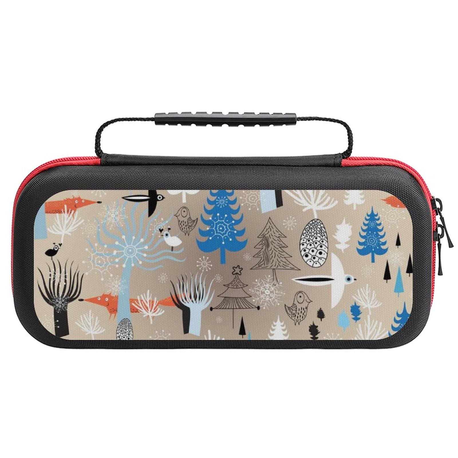 FunnyStar Christmas Themed Winter Forest Design Carrying Case for Nintendo Switch - Protective Shell Storage Handbag for Travel & Gaming Accessories | Perfect for Holiday Gifts, Commuting & On-the-Go Gaming