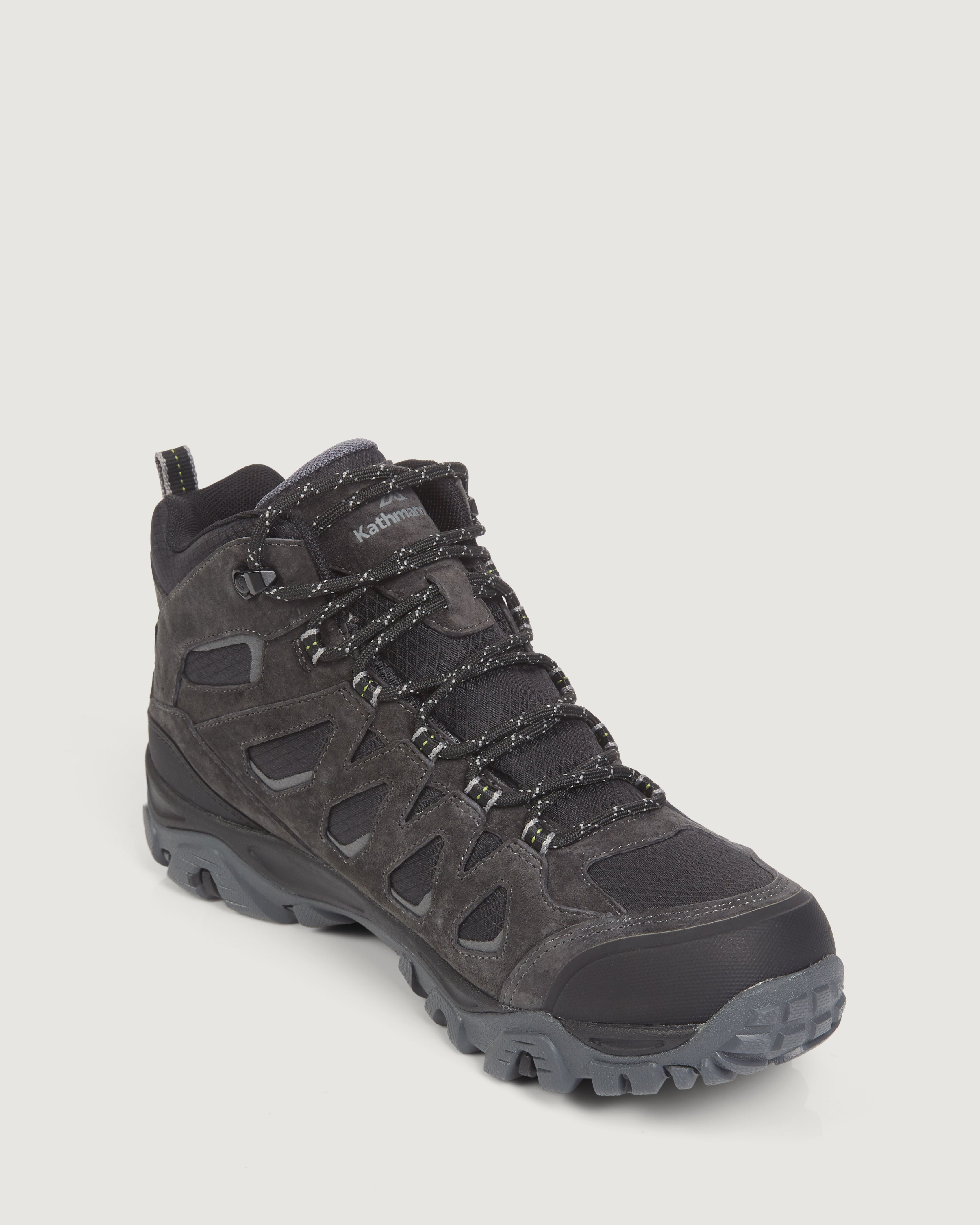 Men's Waterproof Hiking Boots - Mornington Mid Ankle Outdoor Boots for Trekking & Camping | Black/Black Sea | Ideal for Mountain Trails & Wet Weather Adventures