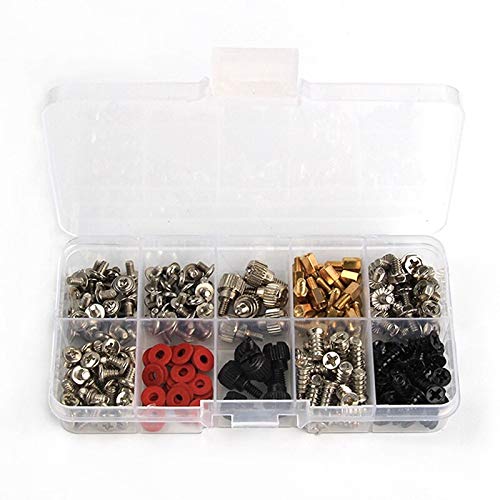 228pcs Computer PC Screw Assortment Kit - Motherboard, Case Fan, CD-ROM & Hard Drive Screws Set with Plastic Storage Case | DIY PC Building & Repair Accessories for Home Office Use