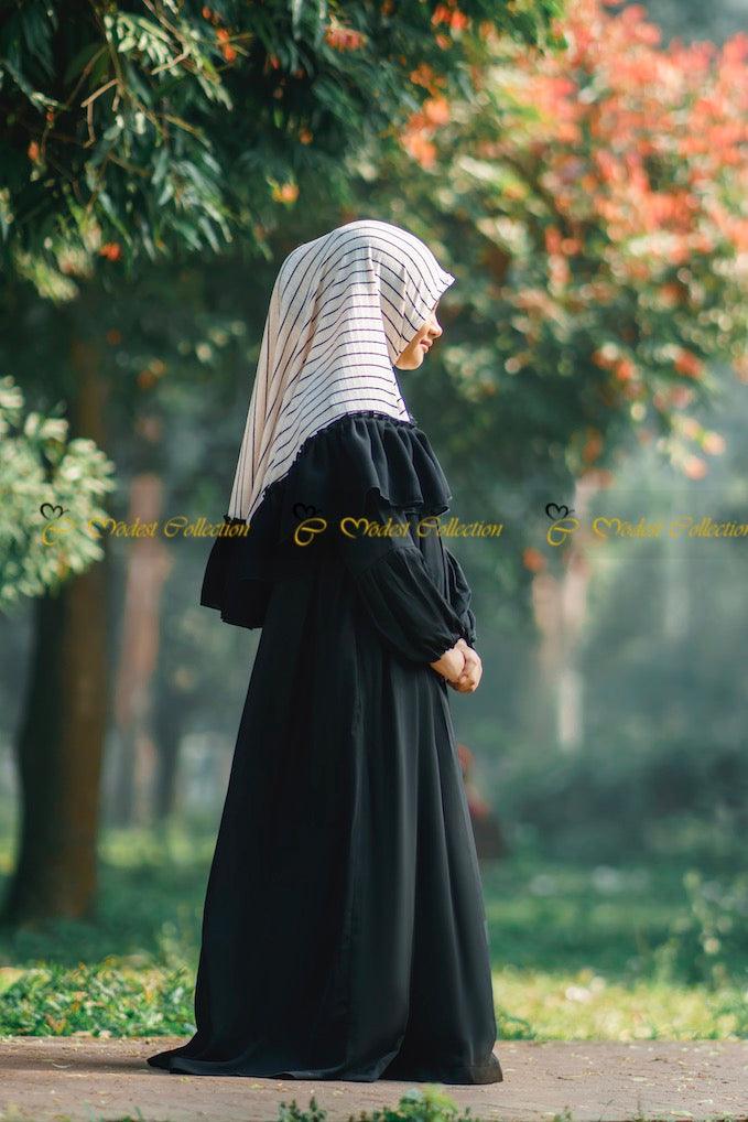 Little Mahzabin Black Abaya - Modest Islamic Dress for Women - Perfect for Prayer, Eid, and Special Occasions