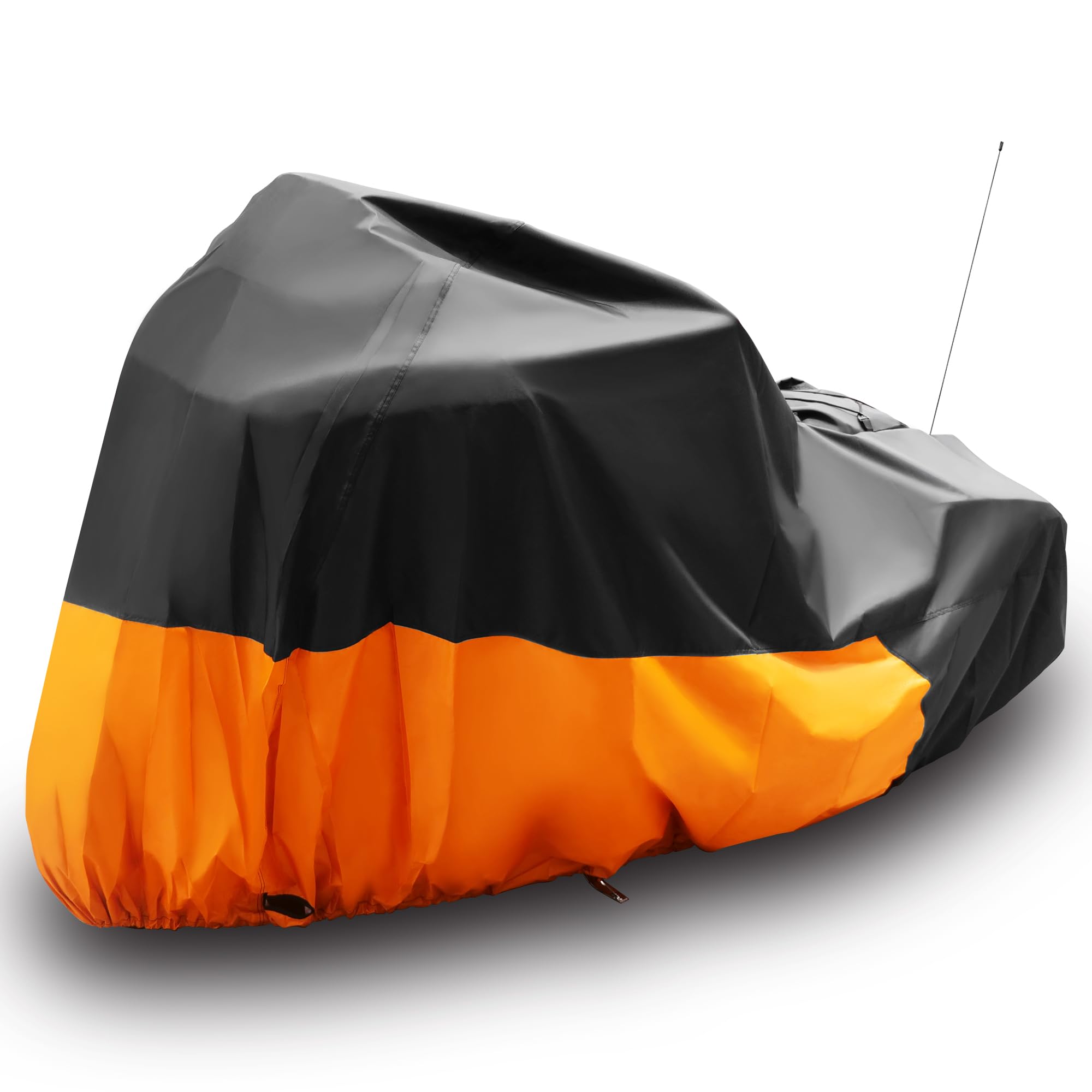 Heavy Duty Waterproof Motorcycle Cover - All Weather Protection for Outdoor Storage, Rain, Sun & Snow - Universal Fit for Touring Bikes & Full Dressers - Extra Large Size with Reflective Strips & Lock Holes - Perfect for Garage, Travel & Long-Term Parking Protection