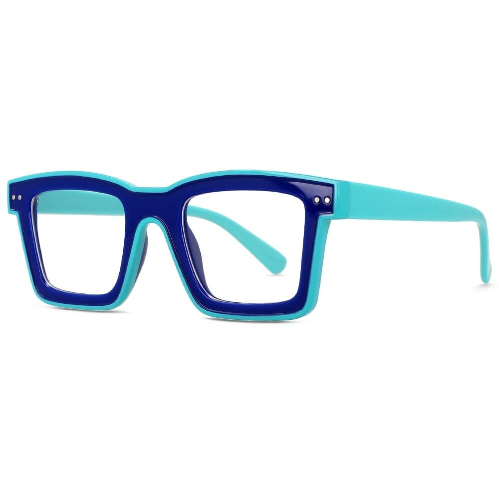 Corin Square Neon Glasses Frame - Trendy Retro Eyewear for Women & Men | UV Protection Sunglasses | Perfect for Parties, Raves, and Nightlife