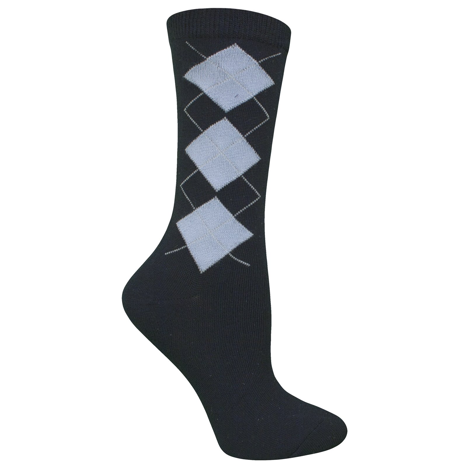 Fruit of the Loom Women's Argyle Crew Socks 1-Pair Pack - Comfortable Casual & Work Socks for Everyday Wear, Office, and Outdoor Activities
