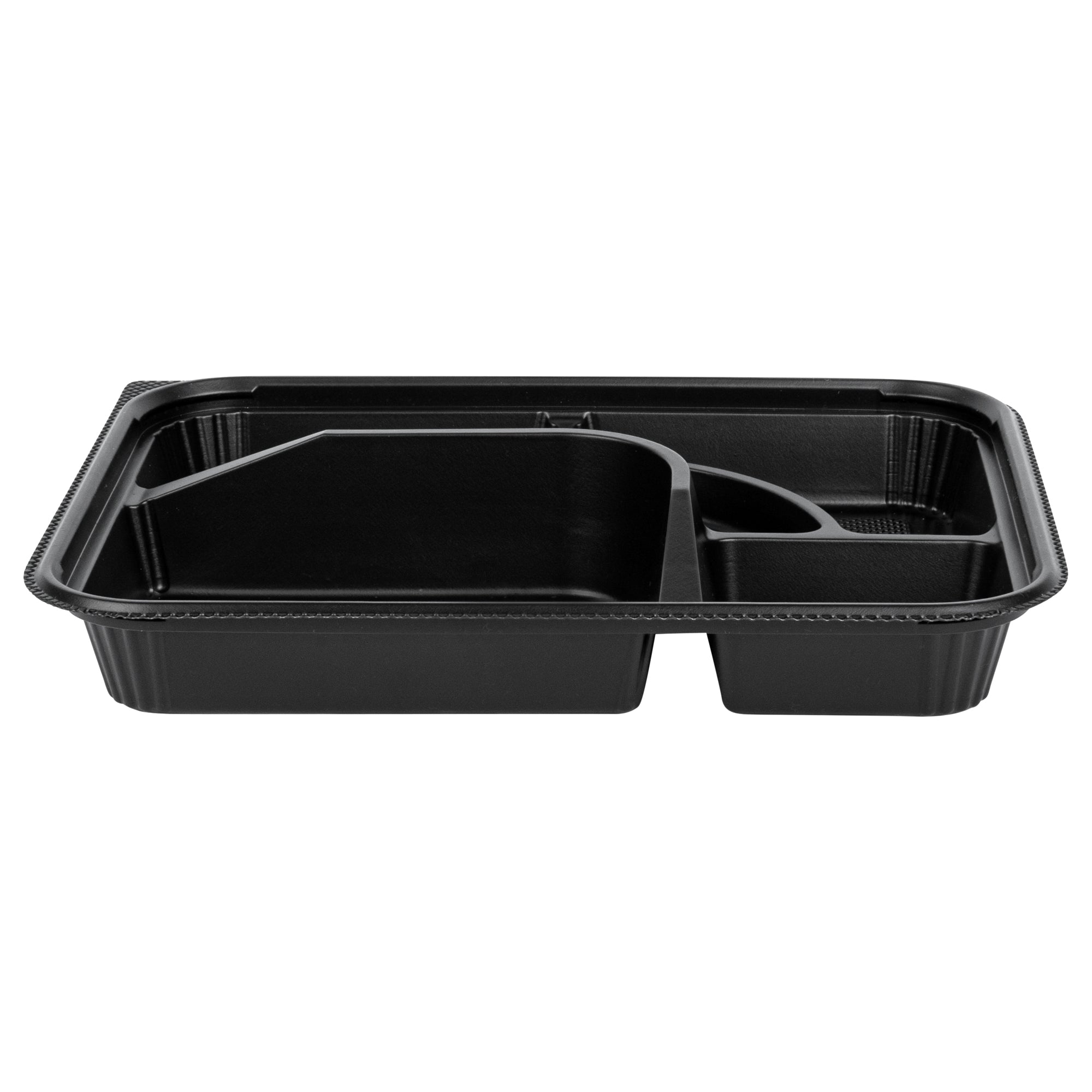 Bento Tek 26 oz Rectangle Black Plastic Bento Box with 5 Compartments - 10.5