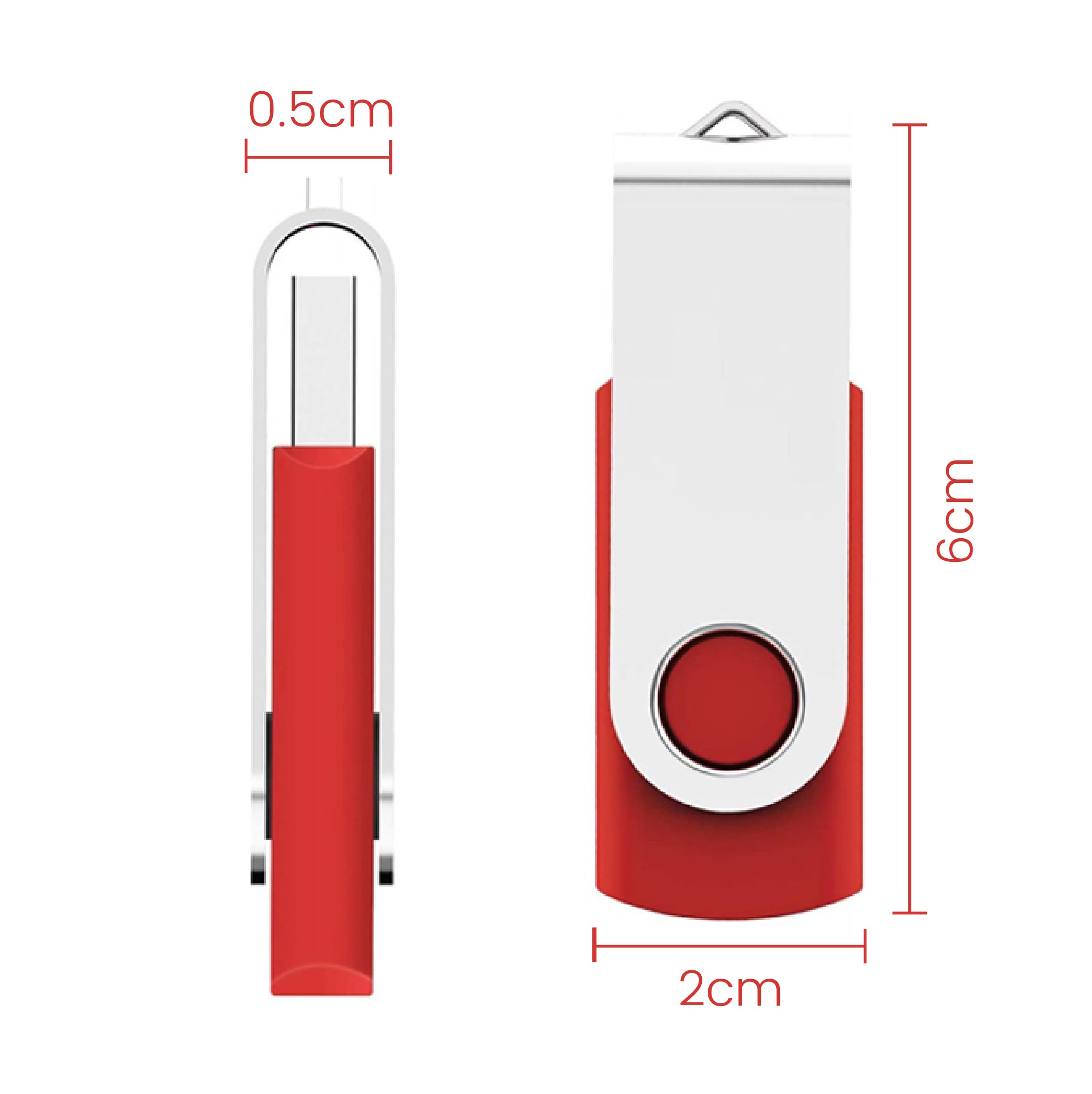 Vixelle 10 Pack 16GB High-Speed USB 2.0 Flash Drives - 360° Swivel Metal USB Thumb Drives with Keychain Loop - Bulk USB Memory Sticks for PC, Mac, TV, Car Audio - Red - Perfect for Data Storage, File Transfer, School, Office & Business Use