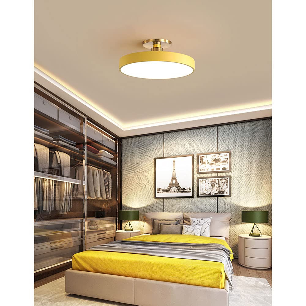 Modern Nordic LED Ceiling Light - Ultra Thin Round Flush Mount Fixture with Remote Control for Bedroom, Living Room & Office | Energy Efficient Dimmable Lighting Solution