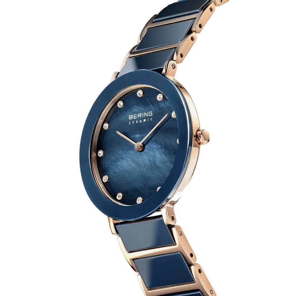 BERING 11435-767 Ceramic Women's Watch - Luxury Waterproof Stainless Steel Analog Wristwatch for Women, Perfect for Business, Party & Everyday Wear