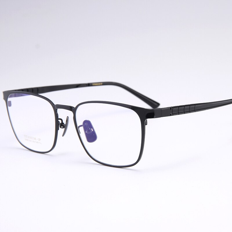 Bclear Men's Full Rim Square Titanium Eyeglasses Frame - Lightweight & Durable My91063 for Work, Reading & Fashion