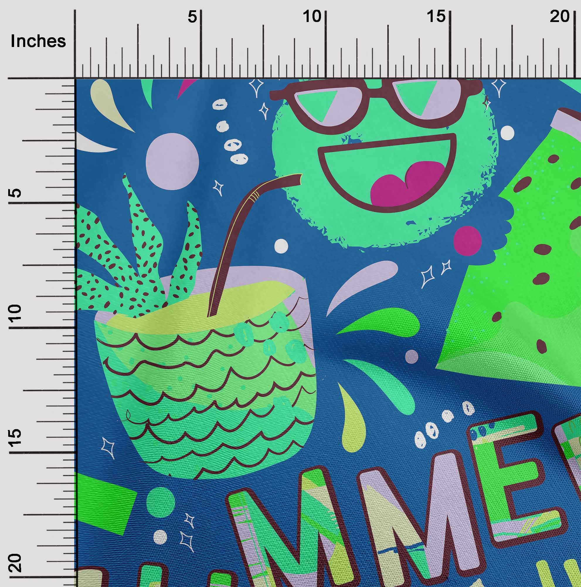 oneOone Polyester Spandex Blue Tropical Print Fabric - 56 Inch Wide Stretch Material for Summer DIY Clothing, Quilting & Dressmaking - Perfect for Swimwear, Activewear & Home Decor Projects