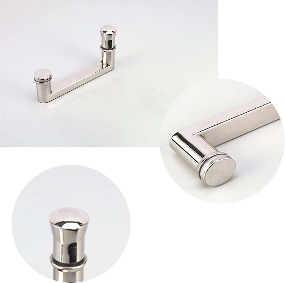 304 Stainless Steel Shower Door Handle for Glass Doors - 145mm Hole Center Spacing, Push and Pull Hardware for Bathroom & Shower Enclosures - Perfect for Modern Home and Commercial Use