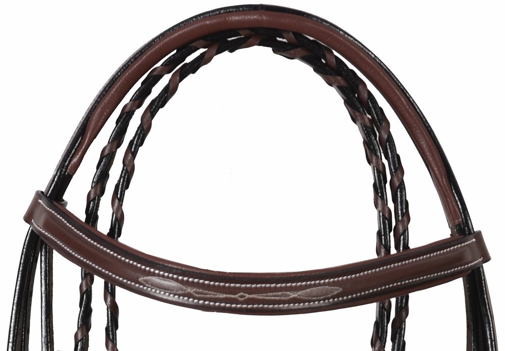 Henri de Rivel Mono Crown Bridle with Padded Wide Noseband - Premium Equestrian Horse Riding Equipment for Dressage & Jumping | Comfortable Fit for Training & Competition