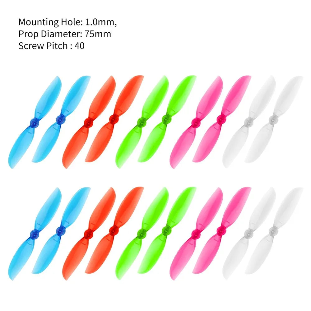 Makerfire 20pcs 75mm 2-Blade Propellers CW/CCW for DJI Tello FPV RC Drone - Durable Replacement Parts for Smooth Flight Performance (Ideal for Racing, Aerial Photography & DIY Drone Projects)