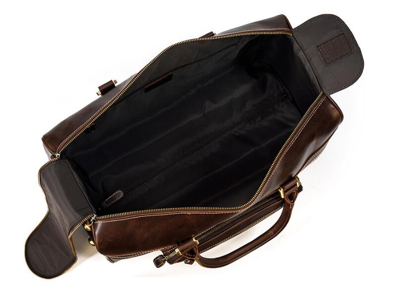 Premium Genuine Leather Weekender Duffle Bag for Men - Stylish & Durable Travel Duffel with Spacious Compartments - Perfect for Gym, Business Trips & Weekend Getaways