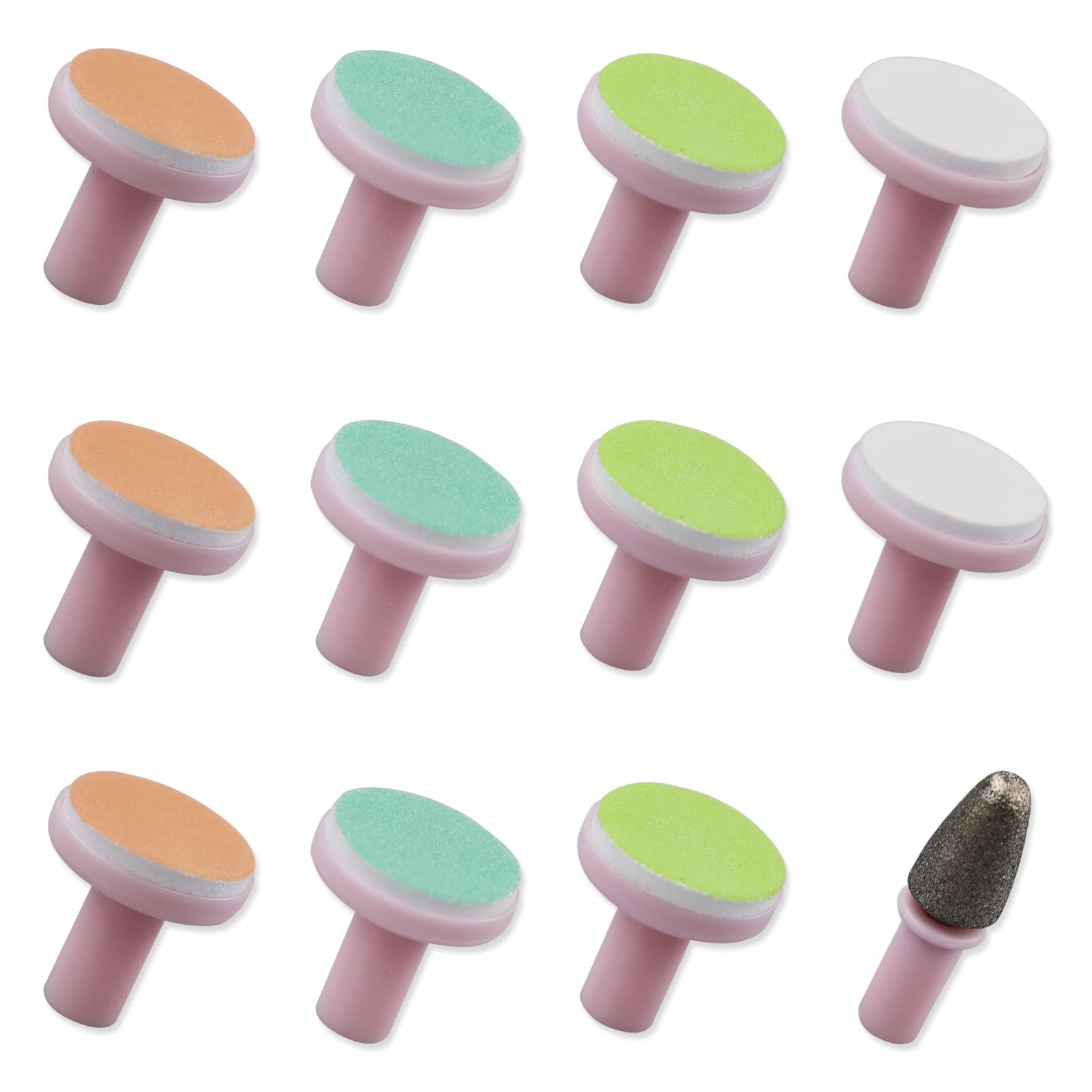 12-Piece Baby Nail File Replacement Pads - Electric Nail Grinding Heads for Standard Baby Nail Trimmer - Safe for Newborn, Infant & Toddler - Gentle Nail Care for Sensitive Skin - Perfect for Home Use and Travel