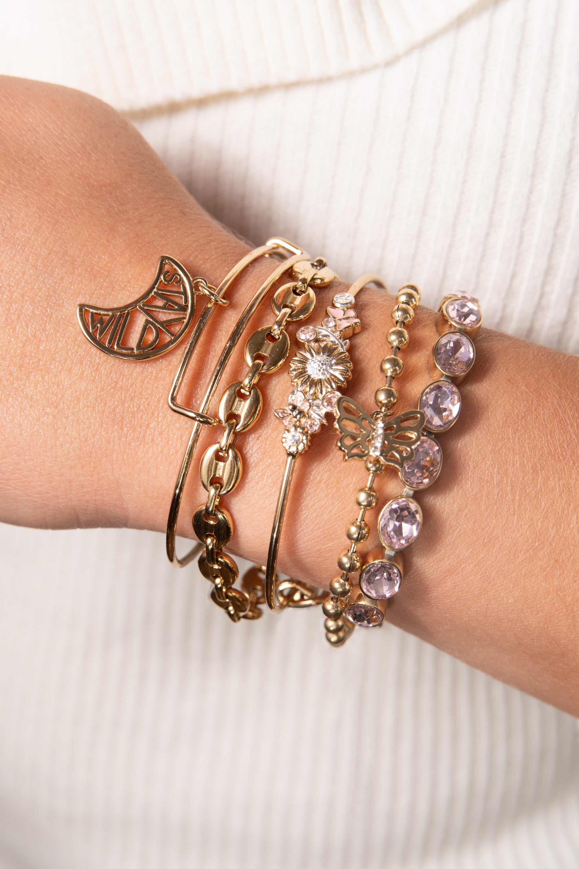 Elegant Floral Inline Bangle Bracelet for Women - Fashionable Gold/Silver Adjustable Cuff - Perfect for Weddings, Parties & Everyday Wear