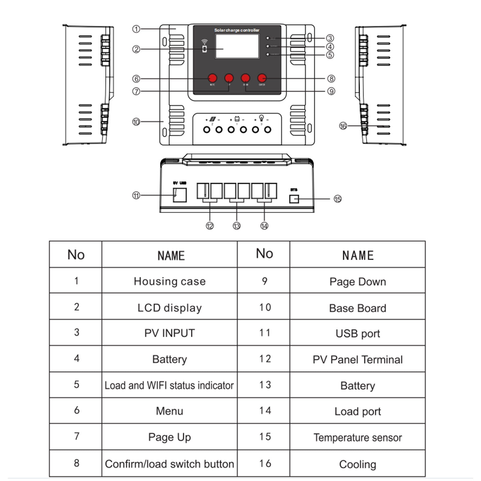 10A 60A 12V 24V 48V Solar Charge Controller with WiFi Monitoring - PWM LCD Regulator for Off-Grid Solar Systems, RV, Boat & Home Use