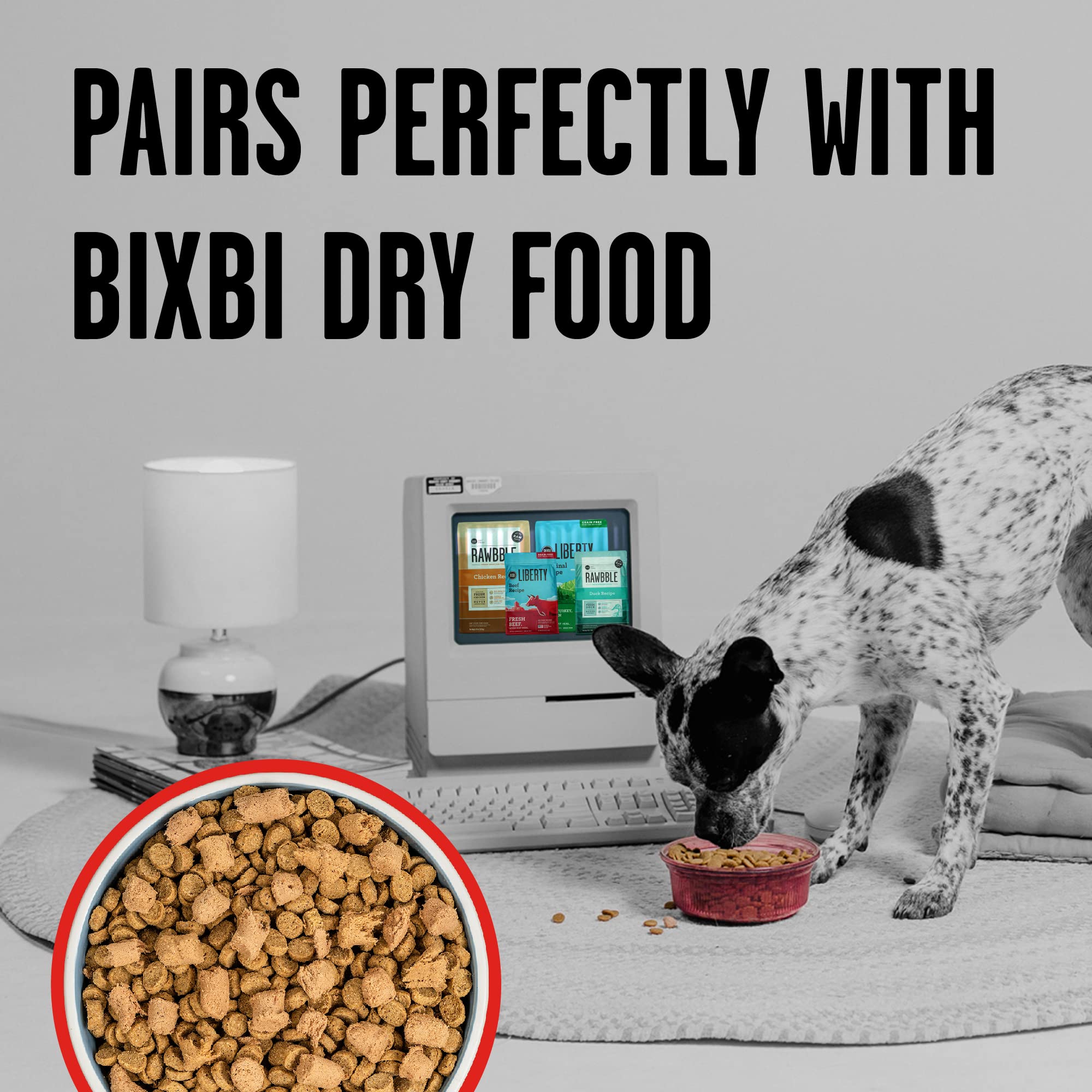 BIXBI Rawbble Freeze Dried Dog Food - Beef Recipe 12oz | 98% Meat & Organs | Grain-Free, No Fillers | Raw Dog Food for Meal, Treat or Topper | USA Made in Small Batches | Perfect for Travel, Hiking & Outdoor Adventures with Your Dog