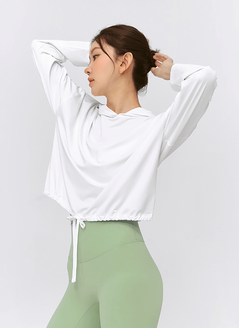 Feather String Crop Hoodie for Women - Soft Comfortable Pullover Sweatshirt for Casual Wear, Gym, and Street Style