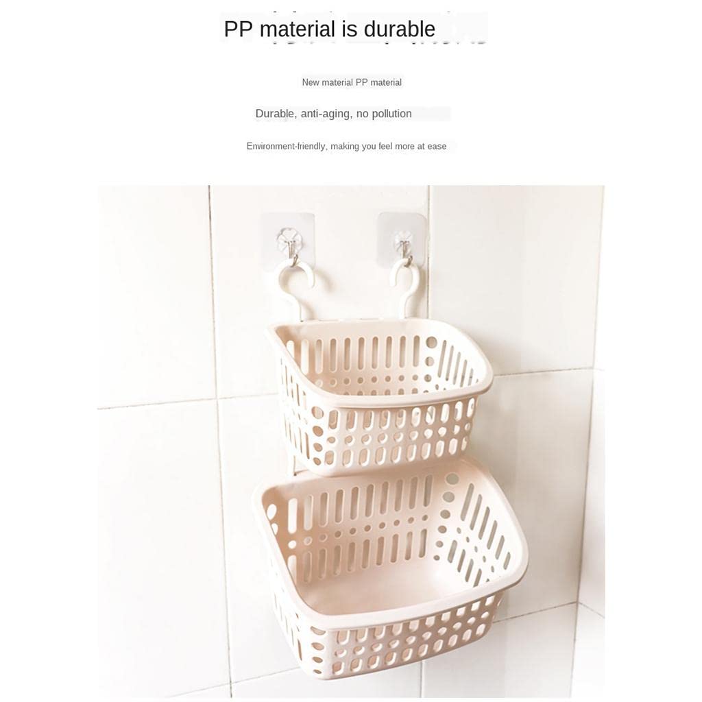 Hanging Storage Basket for Bathroom & Kitchen - Shower Caddy Organizer with 2 Sizes (Large/Small) - Perfect for Bathroom Shelves, Shower Organization & Kitchen Counter Storage