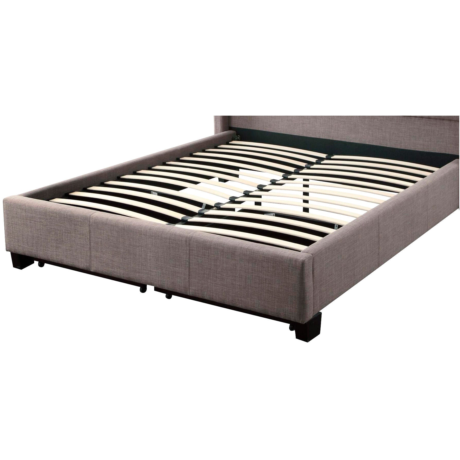 Melina Storage Bed with Underbed Drawers - Queen Size Platform Bed Frame with Ample Storage Space - Perfect for Small Bedrooms, Dorms & Guest Rooms