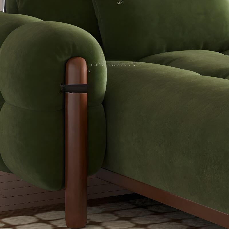 Dark Green L-Shaped Sectional Sofa with Chaise Lounge, Left-Facing Round Arm - Perfect for Living Room, Home Theater, and Small Spaces