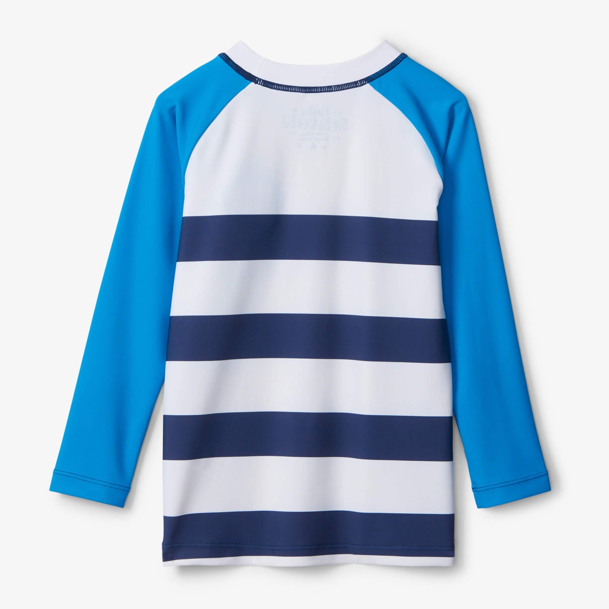 Hatley Whale Stripes Long Sleeve Rash Guard with Pocket - UPF 50+ Sun Protection for Swimming, Surfing & Beach Activities