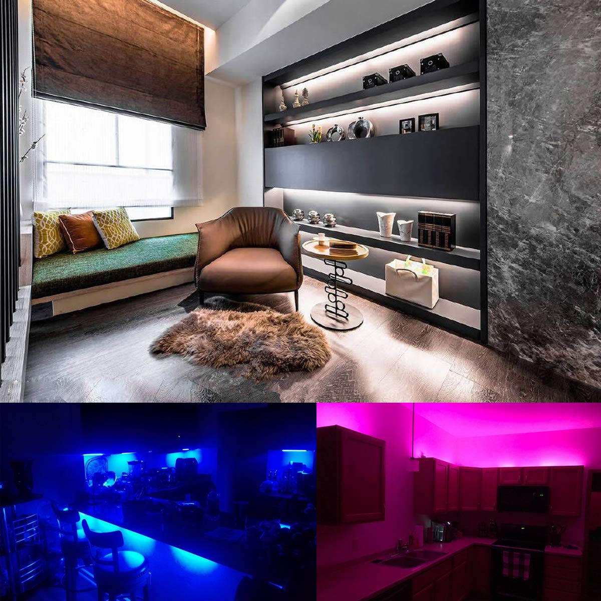 12 Inch Wireless LED Light Bar with Remote Control - Dimmable RGB Under Cabinet Lighting Kit for Counter, Closet, Desk, Computer, Bookshelf, Bed & Showcase - Perfect for Home, Office & Gaming Setup
