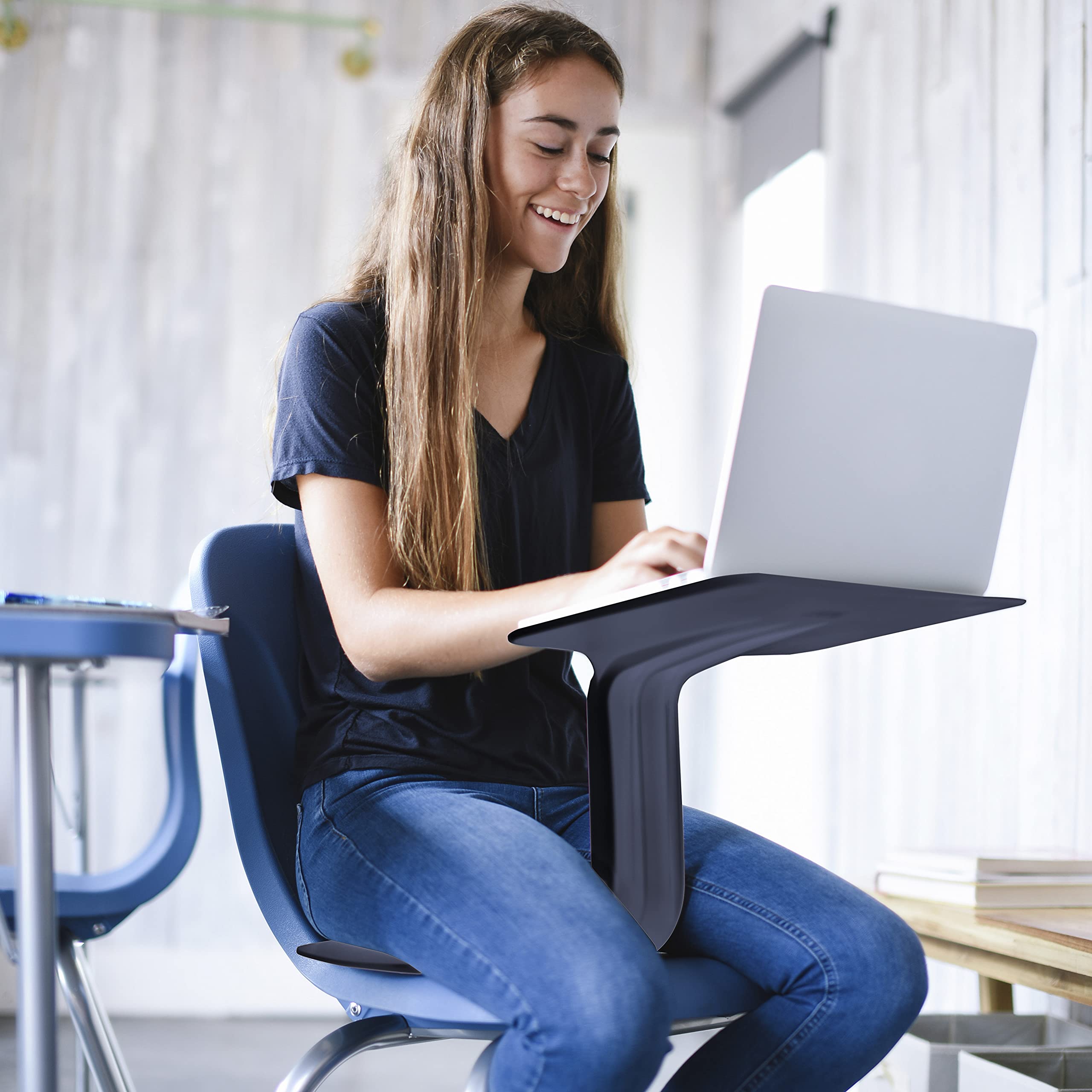 ECR4Kids The Surf Portable Lap Desk - Adjustable & Lightweight for Kids & Adults - Navy Blue - Perfect for Home, School, Office & Travel Use