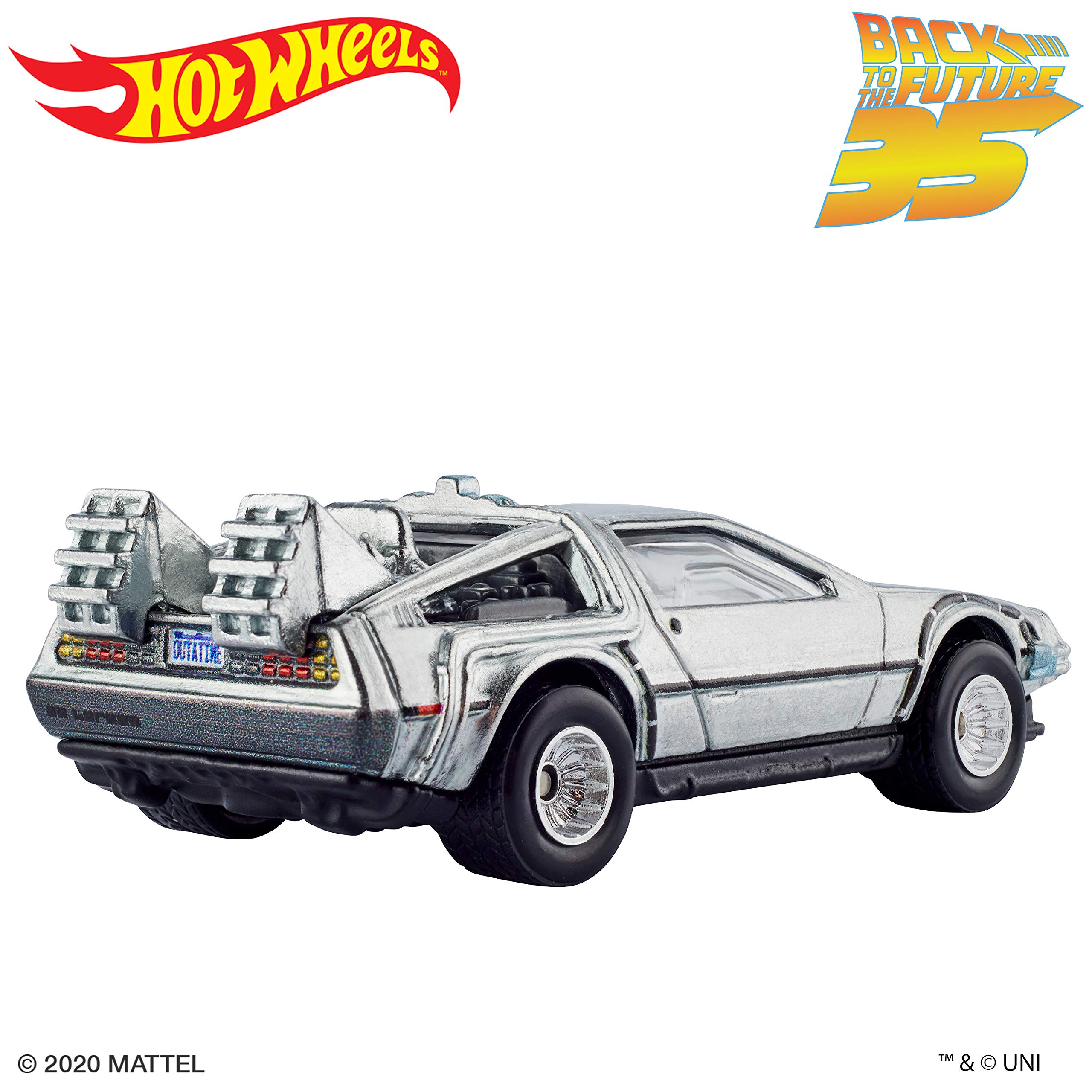 Hot Wheels Back to The Future 35th Anniversary Delorean Time Machine Die-Cast Model Car - Limited Edition Collectible Toy for Adults & Kids - Perfect Gift for Movie Fans & Car Collectors - Great for Display, Play, and Nostalgic Decor