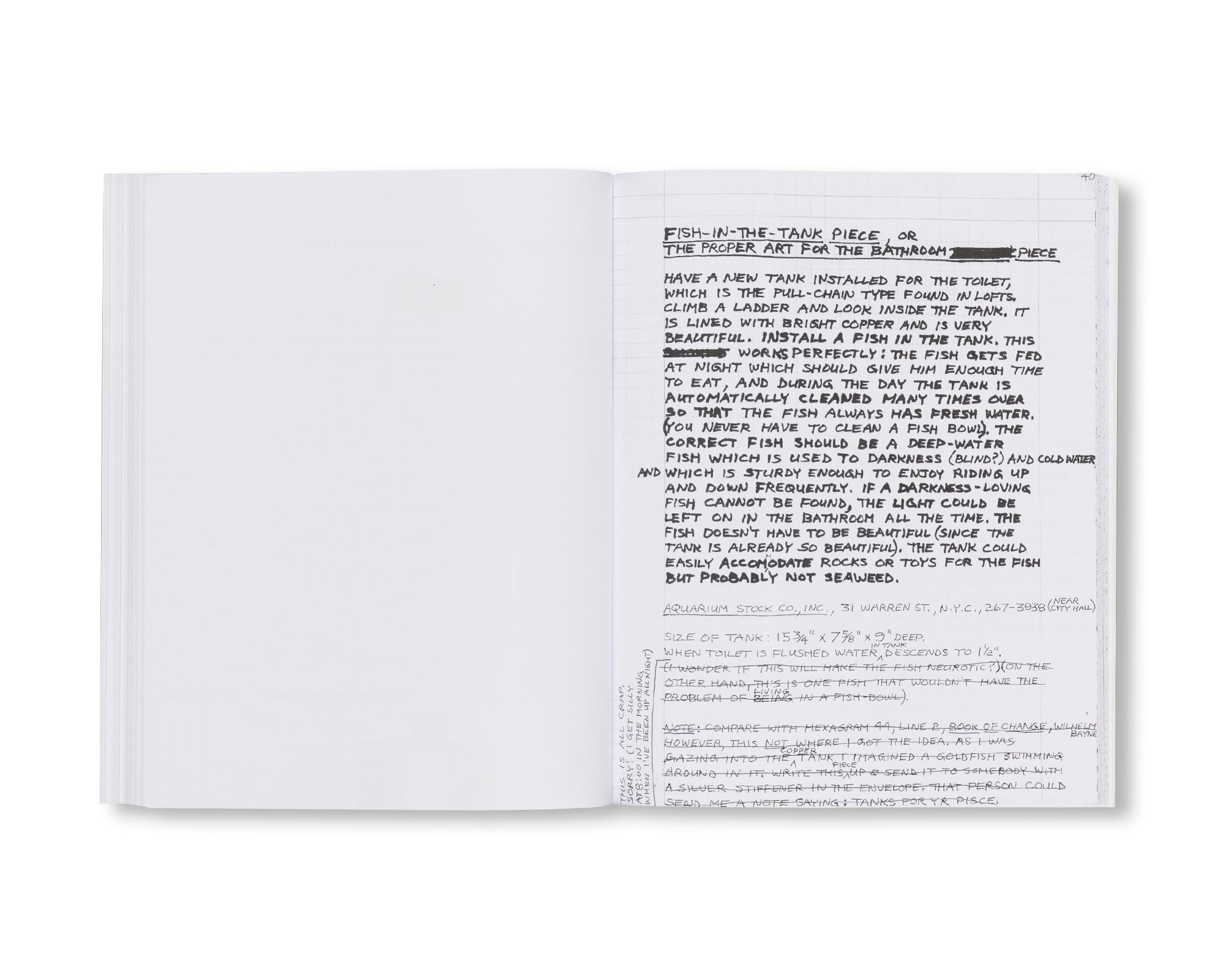 Lee Lozano 1967-70 Notebooks - Rare Artist Sketchbooks & Creative Journals for Art Collectors and Students - Perfect for Art Inspiration, Study, and Collection Display