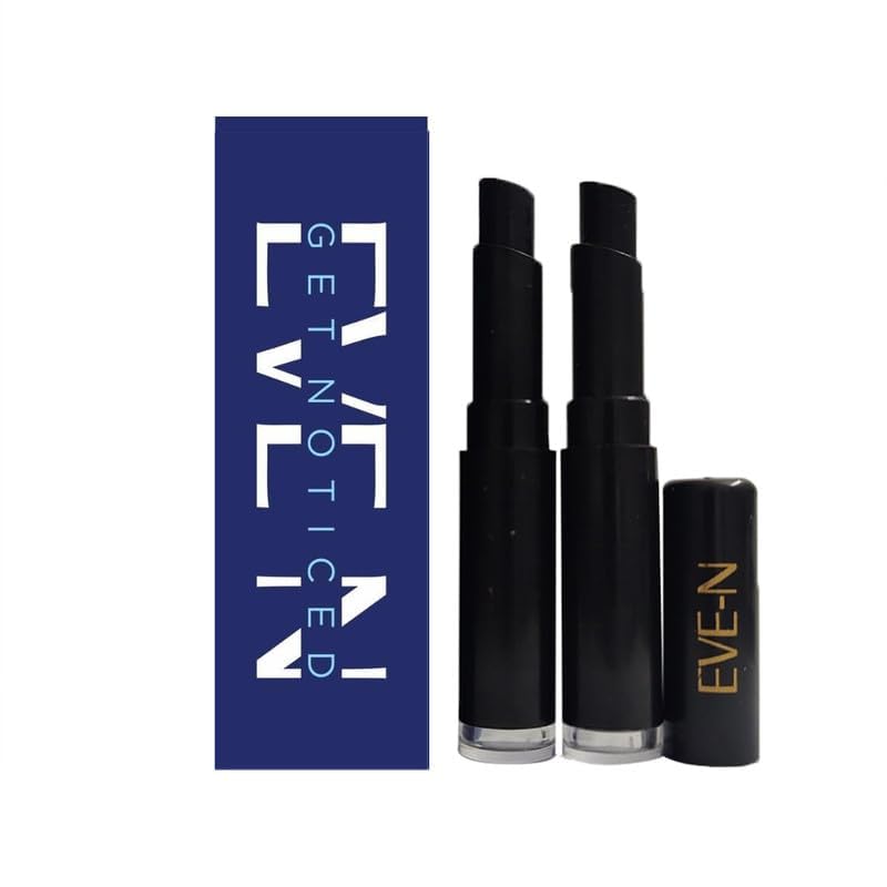 Eve-N Men Mustache & Beard Dye - Instant Hair Color Stick for Beard & Moustache Root Touch Up (Black, Pack of 2) | Quick & Easy Gray Coverage for Men | Perfect for Daily Use, Travel & Professional Look