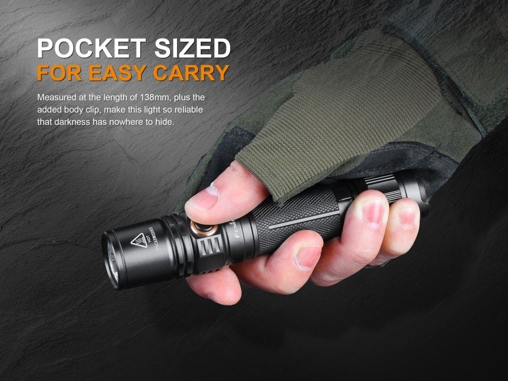 Fenix PD35 V2.0 1000 Lumen Tactical Flashlight with 2 Rechargeable Batteries, X2 Charger & CR123A Batteries - Perfect for Camping, Hiking, Emergency & Outdoor Adventures