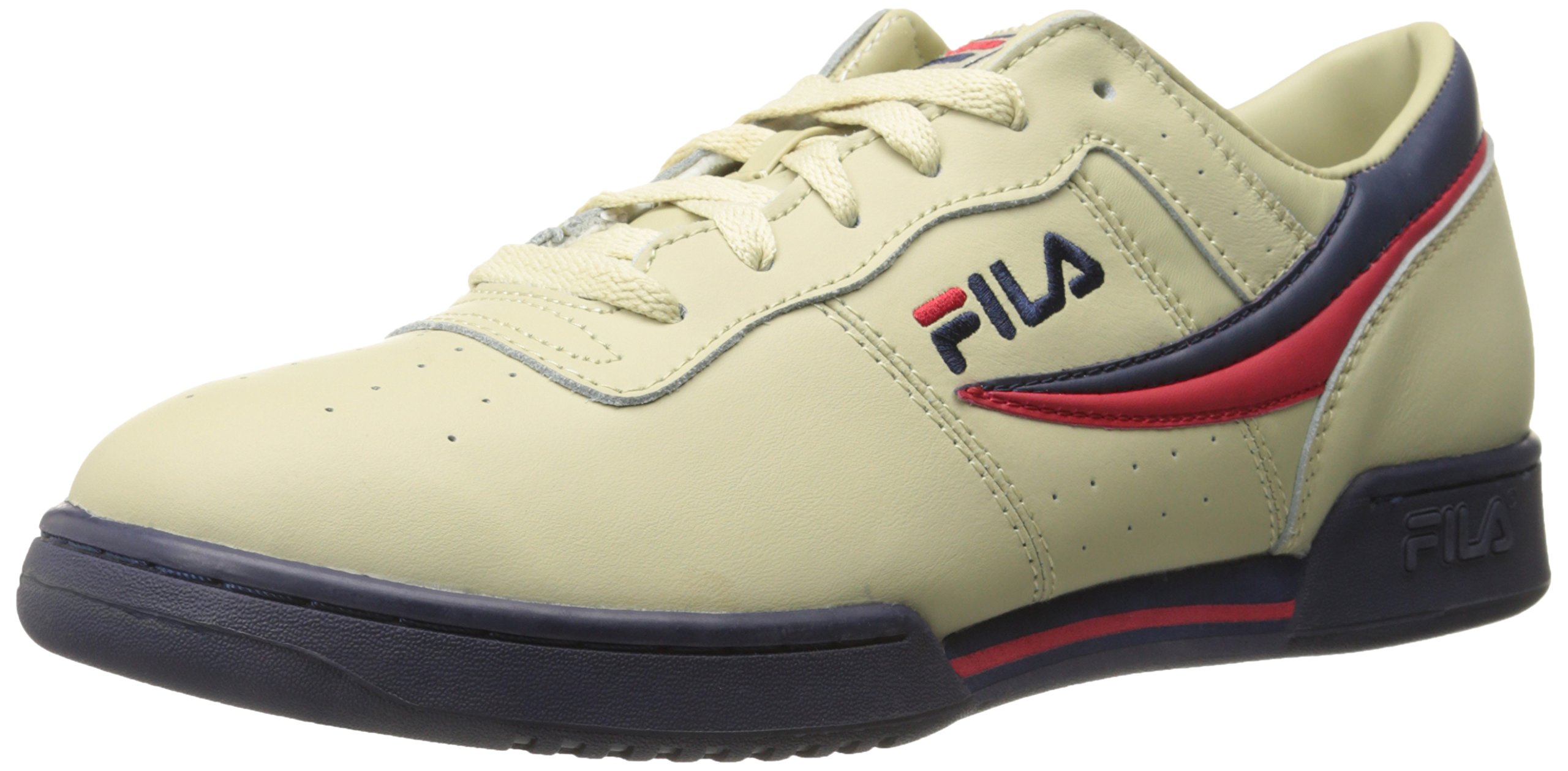 Fila Men's Original Fitness Leather Classic Sneakers - Retro Running Shoes for Men, Comfortable Walking & Gym Workout Shoes