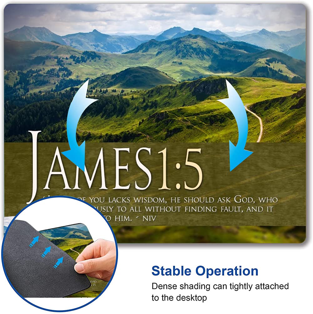 Custom Mountain Design Mouse Pad - Non-Slip Rubber Base, Waterproof Square Mousepad for Office & Laptop (9.5