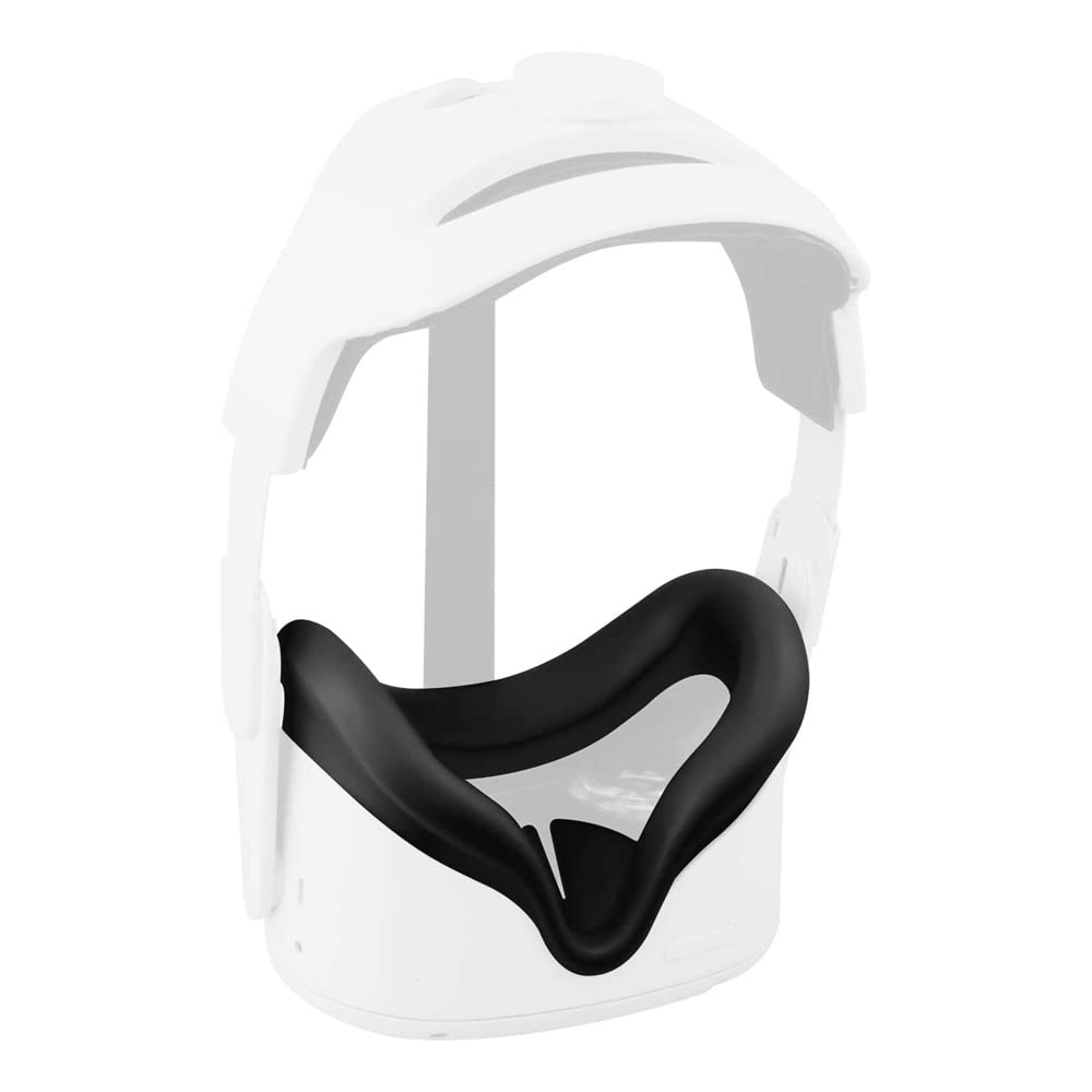 Oculus Quest 2 VR Face Cover - Anti-Sweat & Anti-Fog Silicone Mask Pad Cushion Replacement (Black) | Comfortable & Hygienic Accessory for Gaming, Fitness & Extended VR Sessions
